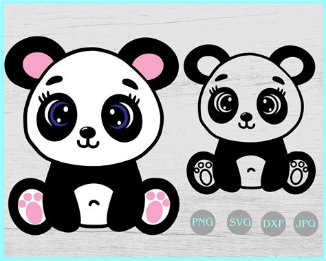 Panda Svg Panda Clipart Svg Files And Outline Svg Panda Line Art