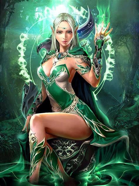 Lovely Sexy Green Flashy Female Elf Spirits Entites Living Beings