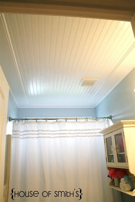 Fiberglass is probably the most common bathroom ceiling material used in american bathrooms. Beadboard Ceiling in Bathroom