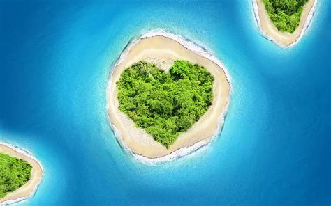 Pacific Ocean Love Island Tropics Heart Island Hd Wallpaper Peakpx