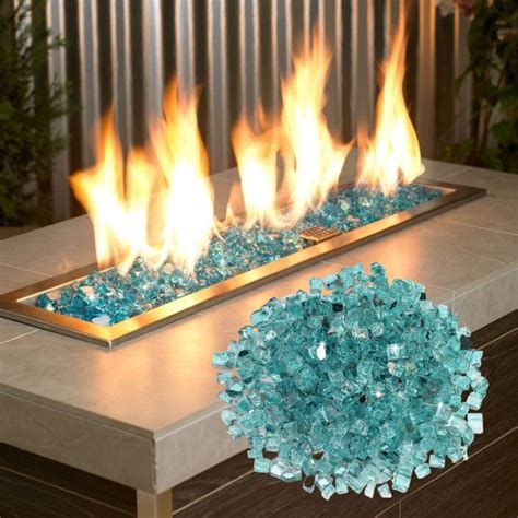 American Fire Glass 1 2 Azuria Reflective Fire Glass 50 Lbs Fire Pit Oasis