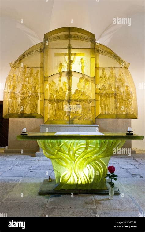 St Vintir Church Unique Glass Altar By V Tesarova Dobra Voda Hartmanice Bohemian Forest