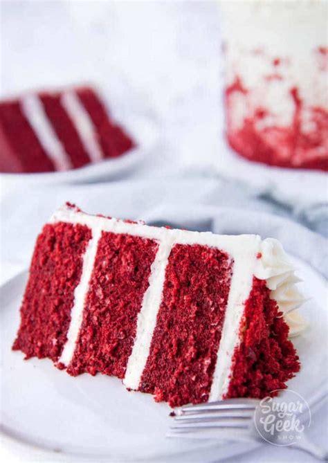 It's soft, moist, fluffy, rich, strikingly beautiful and decadently delicious. Classic red velvet cake recipe + cream cheese frosting | Sugar Geek Show | Recipe in 2020 | Red ...