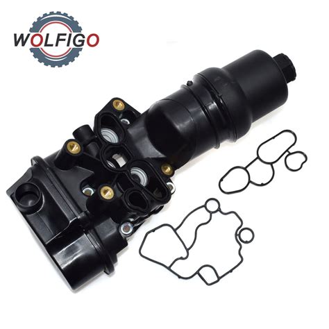 Wolfigo 1 Set Engine Oil Filter Housing Assembly With Gasket Fit For Vw Gti Eos Audi A3 A4 Tt