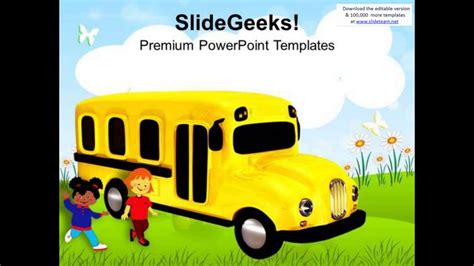 Time To Go School In Bus Powerpoint Templates Ppt Backgrounds For