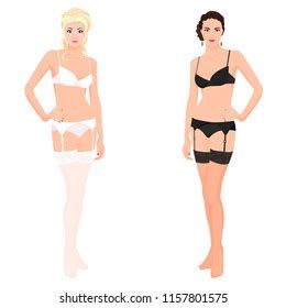 Beautiful Woman Models Sexy Lingerie Vector Stock Vector Royalty Free