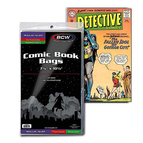 200 Resealable Silver Thick Comic Bags And Backer Boards Eliving