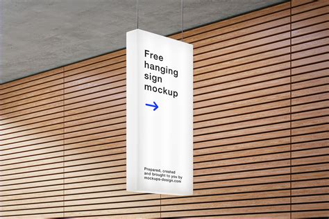 Free Rectangle Hanging Sign Mockup Instant Download