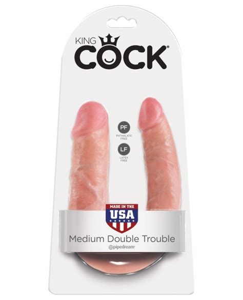 King Cock Medium Double Trouble Flesh By Pipedream Products Cupid S Lingerie