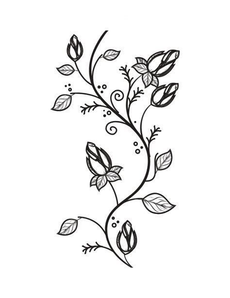 Flower Vines Adult Coloring Page