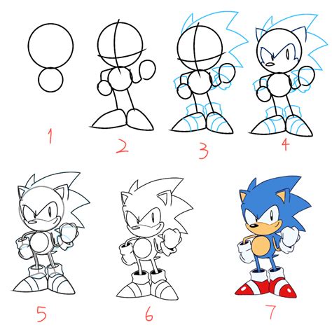 Step By Step Drawing Of Classic Sonic Tyson Hesse Style Album On