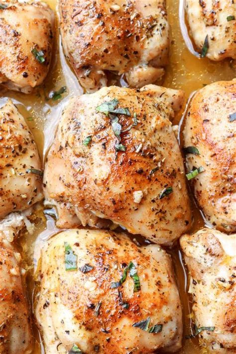 Boneless chicken thighs can be seasoned using a dry rub of herbs and spices. Oven Baked Tender Chicken Thighs Recipe | Chicken thigh ...