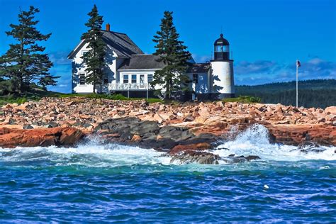 Maine Lighthouses And Beyond Winter Harbor Mark Island Lighthouse