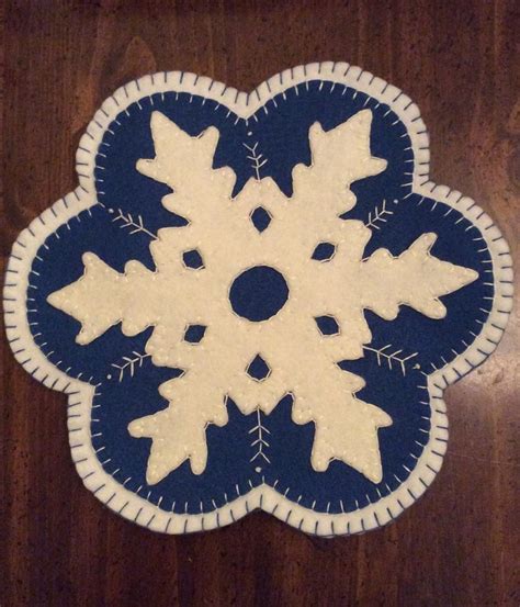 Snowflake Candle Mat Candle Mats Patterns Penny Rug Patterns Felt