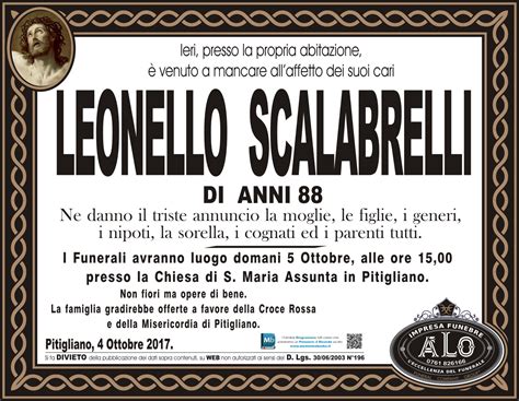 Necrologio Leonello Scalabrelli | Necrologi Montefiascone