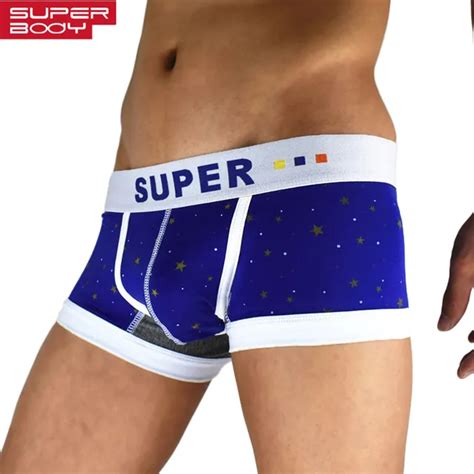 Superbody Fashion Men Underwear Brand Homme Cueca Trunks Gay Boxer Shorts Cotton Sexy