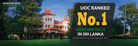 Uoc Retains The Top Spot Among Sri Lankan Universities In The 1st