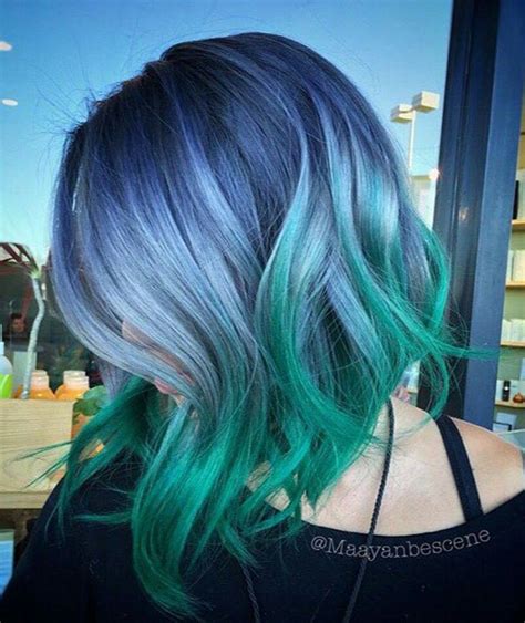 Blue Green Hair Hair Styles Bob Hair Color Dyed Hair