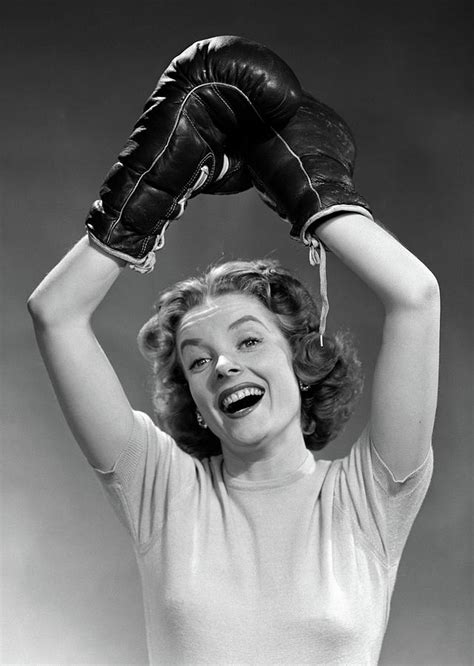 S Portrait Of Woman Wearing Boxing Photograph By Vintage Images Pixels