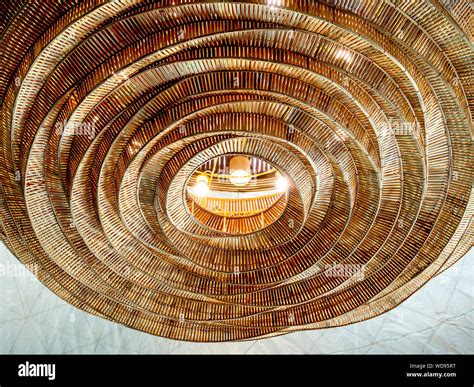 Beautiful Modern Hand Woven Bamboo Ceiling Light Decoration On Ceiling