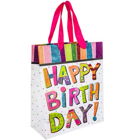 Read this post for 14 gifts that will make the birthday person's day. Happy Birthday Glitter Gift Bag | Hobby Lobby | 428789