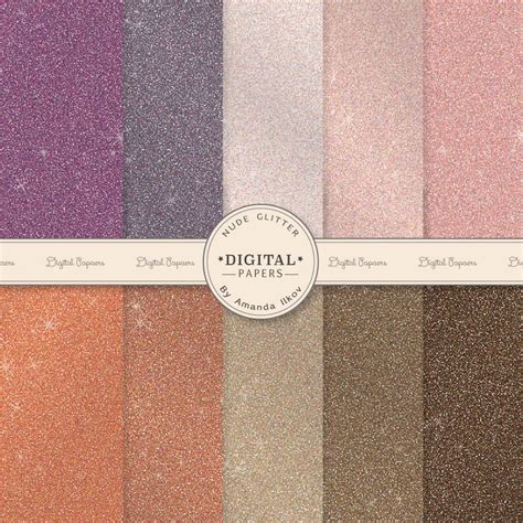 Premium Nude Glitter Digital Papers For Scrapbooks Crafts Etsy