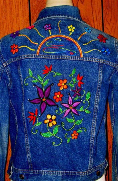 hand embroidered denim jackets 1960 s denim embroidery embroidery jeans embroidery