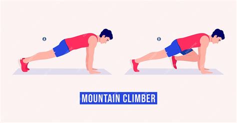 Premium Vector Mountain Climber Exercise Men Workout Fitness Aerobic
