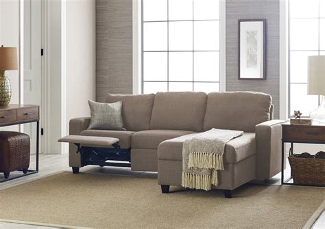 Serta Palisades Reclining Sectional with Right Storage Chaise - Beige ...