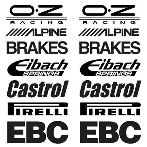 Pcs Racing Door Stickers Set Car Sponsor Technical Decal