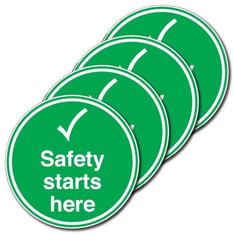 4 Pack Anti Slip Floor Signs Safety Starts Here Safetyshop