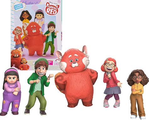 just play disney and pixar turning red 5 piece bff collectible multi color one touch top tred toys