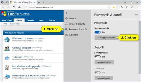 Manage Saved Passwords In Microsoft Edge In Windows Tutorials Free