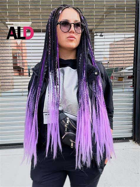 Black And Purple Braids Synthetic Dreads Dreadlock Extensions Etsy