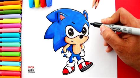 Aprende A Dibujar Y Pintar A Sonic Estilo Kawaii How To Draw A Cute Sonic The Hedgehog Youtube