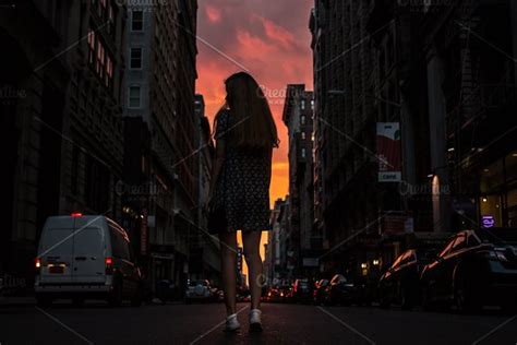 Women Walking In The Night City High Quality People Images ~ Creative