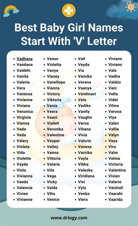 Adorable Baby Girl Names Starting With V
