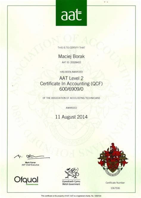 Aat Certificate In Accounting Level 2 Qcf