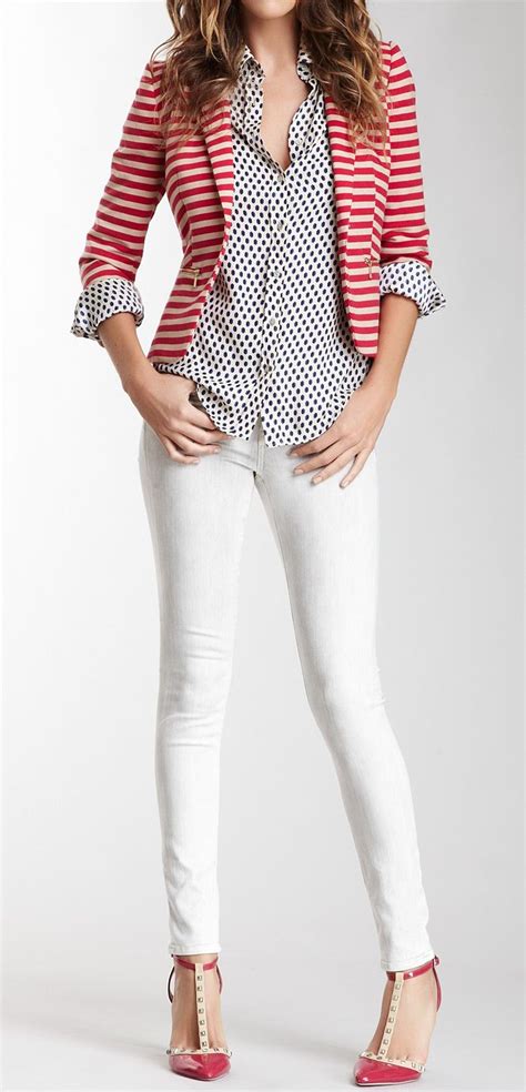 i like this mix of dots and stripes are the skinny jeans white or light grey fashion in 2019