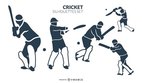 Cricket Silhouette Set Vector Download