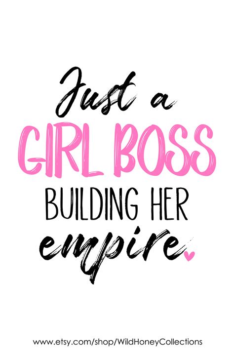 Just A Girl Boss Building Her Empire Inspirational Printable Decor Motivational Sign Home