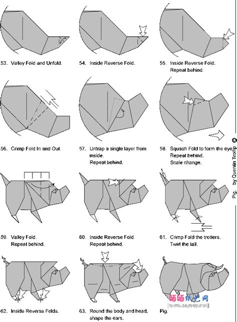 Origami Instruction Pig Origami Web Wanderers