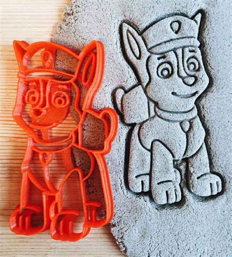 Paw Patrol Chase Cookie Cutter Fondant Cutter Clay Cutter Happy
