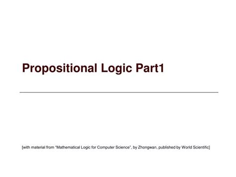 Ppt Propositional Logic Part1 Powerpoint Presentation Free Download