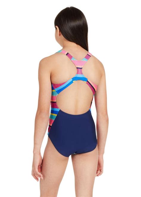 Zoggs Girls Bold Baroque Flyback Swimsuit