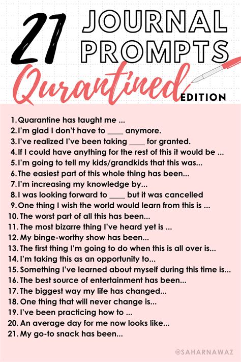 21 Journal Prompts Quarantined Edition