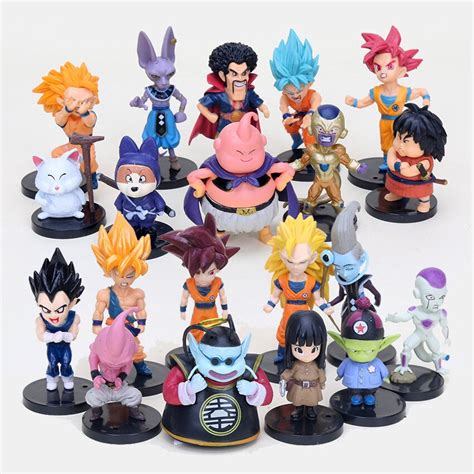 20 Unids Set Dragon Ball Z Super Saiyan Son Goku Vegeta Buu Freeza Beerus Pvc Figuras De Acción