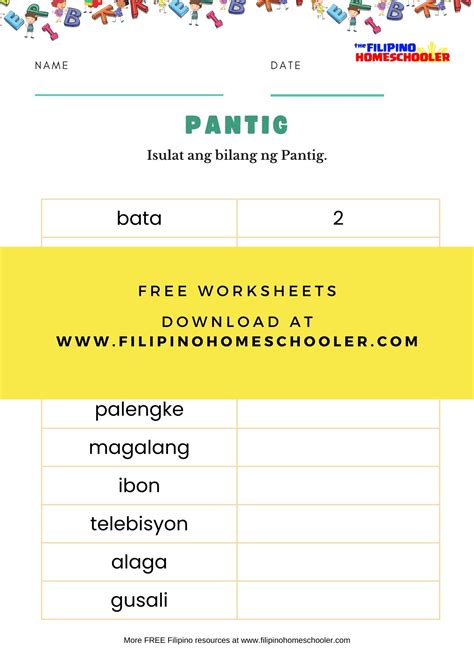 Filipino Worksheets — The Filipino Homeschooler