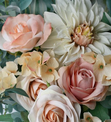 details about 4 artificial silk wedding bouquet roses pestle pink flowers bridesmaid bouquets
