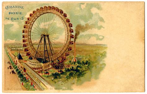 Vintage Graphic Paris Ferris Wheel The Graphics Fairy